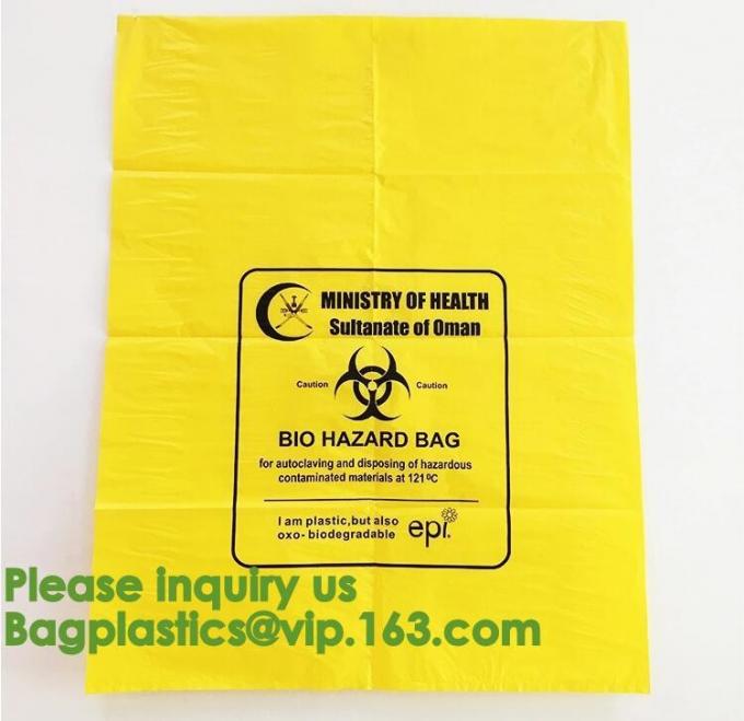 Yellow Bags Danger Biological Hazard,Biological Hazard Clipseal Bag