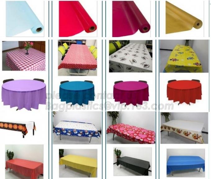 Polka Dots Banquet Plastic Tablecloths Table Cover Wedding Party Decorations, plastic oval table tablecloth PVC waterpro