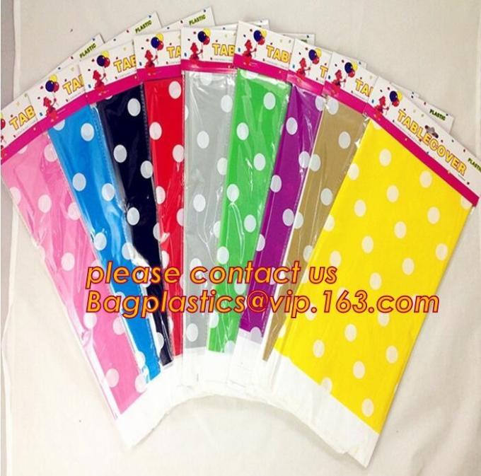 Polka Dots Banquet Plastic Tablecloths Table Cover Wedding Party Decorations, plastic oval table tablecloth PVC waterpro