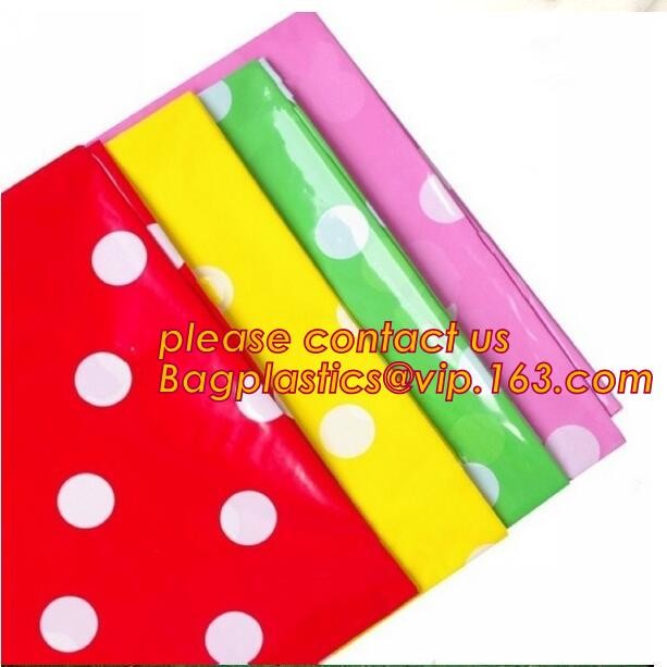 Polka Dots Banquet Plastic Tablecloths Table Cover Wedding Party Decorations, plastic oval table tablecloth PVC waterpro