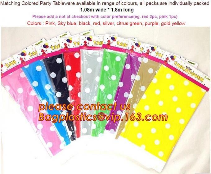 Polka Dots Banquet Plastic Tablecloths Table Cover Wedding Party Decorations, plastic oval table tablecloth PVC waterpro