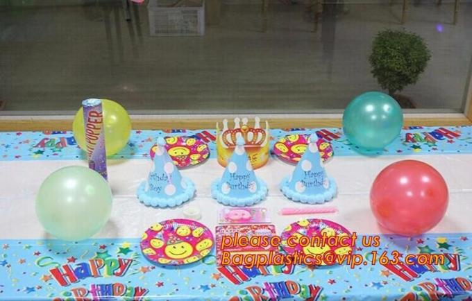 Polka Dots Banquet Plastic Tablecloths Table Cover Wedding Party Decorations, plastic oval table tablecloth PVC waterpro