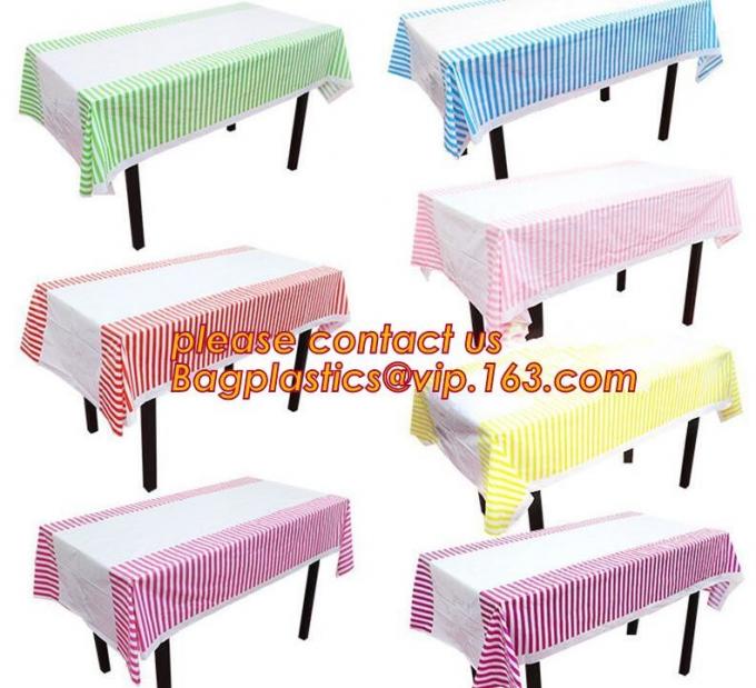 Polka Dots Banquet Plastic Tablecloths Table Cover Wedding Party Decorations, plastic oval table tablecloth PVC waterpro