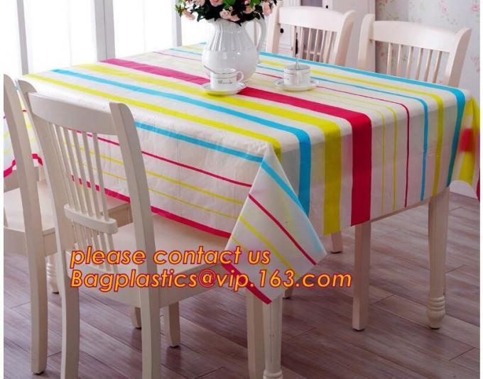 Polka Dots Banquet Plastic Tablecloths Table Cover Wedding Party Decorations, plastic oval table tablecloth PVC waterpro
