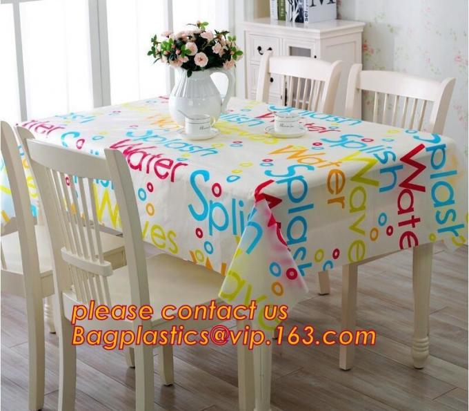 Polka Dots Banquet Plastic Tablecloths Table Cover Wedding Party Decorations, plastic oval table tablecloth PVC waterpro