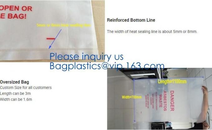 Heavy Duty Construction Plastic Asbestos Bag Waste Bag,Heavy Duty Disposal Polythene bags For Asbestos Removal BAGEASE
