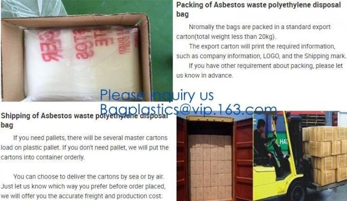 Heavy Duty Construction Plastic Asbestos Bag Waste Bag,Heavy Duty Disposal Polythene bags For Asbestos Removal BAGEASE