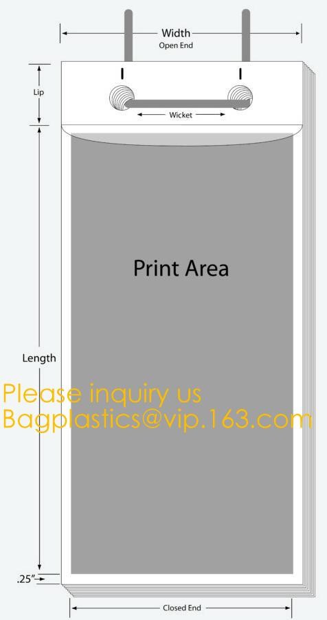 polyethylene wicket bag,biodegradable wicket poly bags fashionable wicket bag with card heder,Wicket Bread Packaging Bag