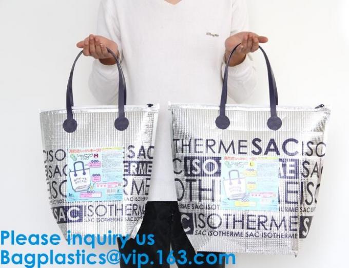 Insulated Thermal Non Woven Aluminum Foil Cooler Bag For Frozen Food,Reusable Insulated Aluminum Foil Thermal Lunch Cool