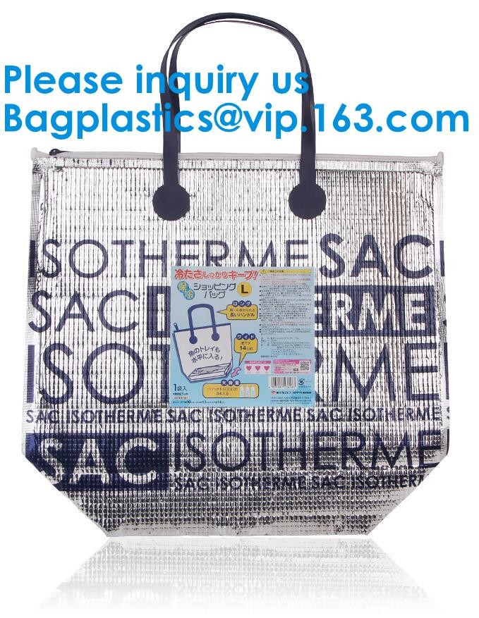 Insulated Thermal Non Woven Aluminum Foil Cooler Bag For Frozen Food,Reusable Insulated Aluminum Foil Thermal Lunch Cool