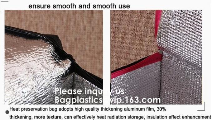 Insulated Thermal Non Woven Aluminum Foil Cooler Bag For Frozen Food,Reusable Insulated Aluminum Foil Thermal Lunch Cool