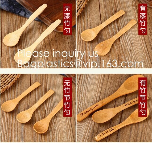 Disposable Catering Bamboo Party Spoon Natural Bamboo Knife And Fork