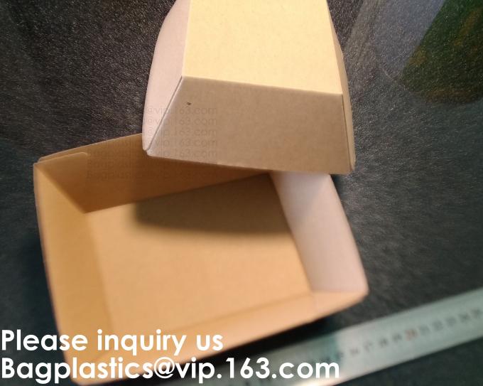 Disposable F Flute Corrugated Kraft Paper Food Tray For Hot Dog Burger Fries Triangle Packaging Pizza Box, Bagease, Bagp