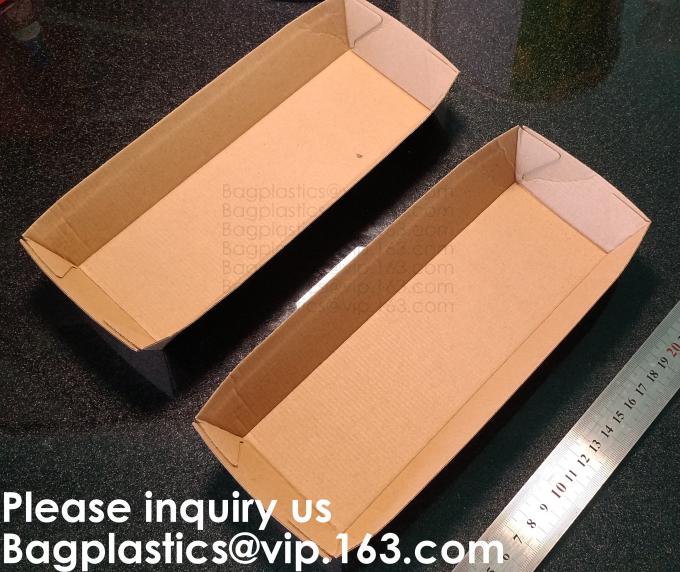 Disposable F Flute Corrugated Kraft Paper Food Tray For Hot Dog Burger Fries Triangle Packaging Pizza Box, Bagease, Bagp