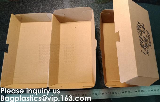 Disposable F Flute Corrugated Kraft Paper Food Tray For Hot Dog Burger Fries Triangle Packaging Pizza Box, Bagease, Bagp