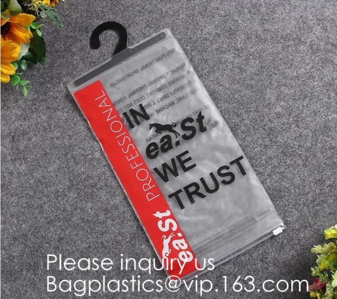 Biodegradable Compostable pac Hanger Garment Underwear Clothes Package Hanging Hook Plastic Bag With Self-Adhesive Seal