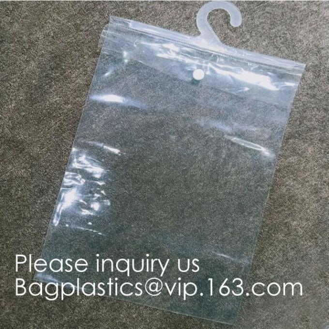 Biodegradable Compostable pac Hanger Garment Underwear Clothes Package Hanging Hook Plastic Bag With Self-Adhesive Seal
