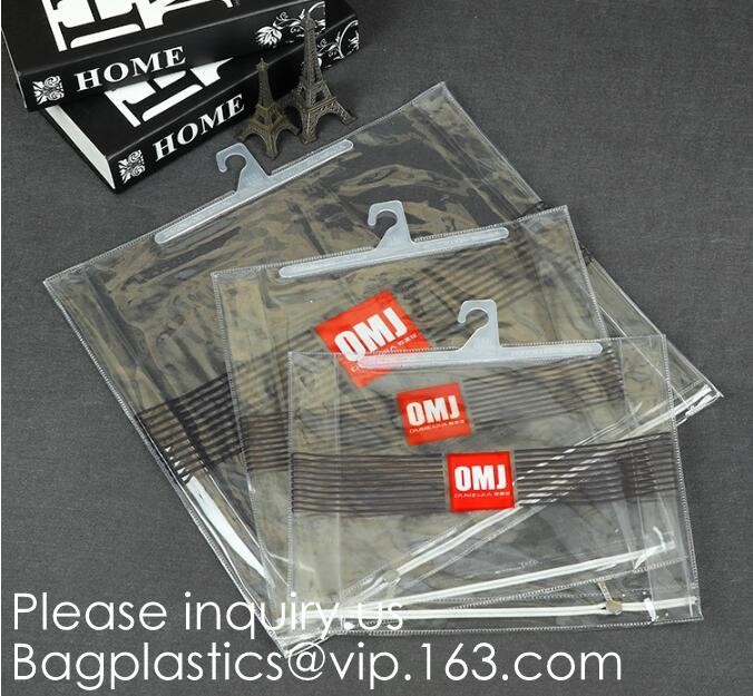 Biodegradable Compostable pac Hanger Garment Underwear Clothes Package Hanging Hook Plastic Bag With Self-Adhesive Seal