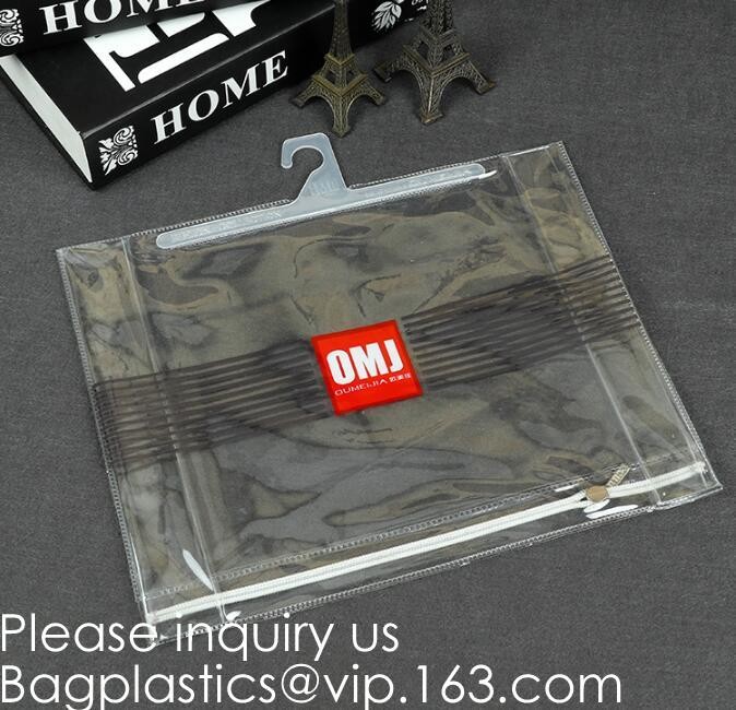 Biodegradable Compostable pac Hanger Garment Underwear Clothes Package Hanging Hook Plastic Bag With Self-Adhesive Seal