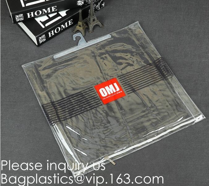 Biodegradable Compostable pac Hanger Garment Underwear Clothes Package Hanging Hook Plastic Bag With Self-Adhesive Seal