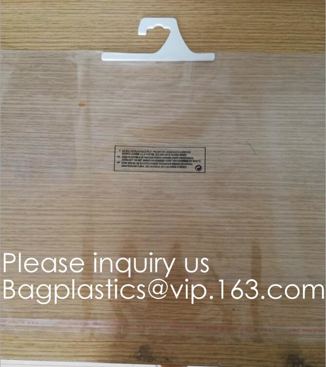 Biodegradable Compostable pac Hanger Garment Underwear Clothes Package Hanging Hook Plastic Bag With Self-Adhesive Seal