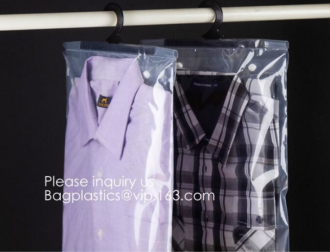 Biodegradable Compostable pac Hanger Garment Underwear Clothes Package Hanging Hook Plastic Bag With Self-Adhesive Seal