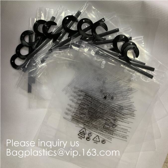 Biodegradable Compostable pac Hanger Garment Underwear Clothes Package Hanging Hook Plastic Bag With Self-Adhesive Seal