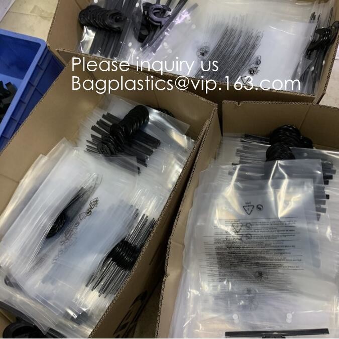 Biodegradable Compostable pac Hanger Garment Underwear Clothes Package Hanging Hook Plastic Bag With Self-Adhesive Seal