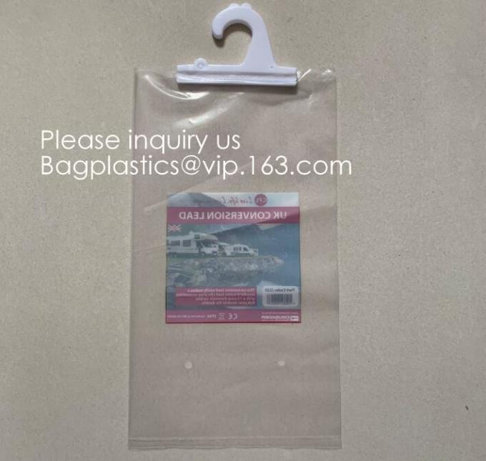 Biodegradable Compostable pac Hanger Garment Underwear Clothes Package Hanging Hook Plastic Bag With Self-Adhesive Seal