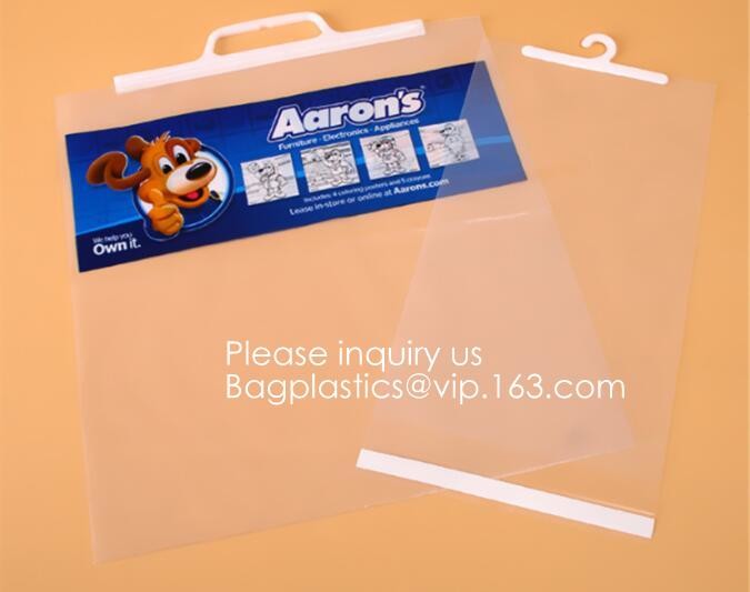 Biodegradable Compostable pac Hanger Garment Underwear Clothes Package Hanging Hook Plastic Bag With Self-Adhesive Seal