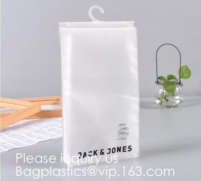 Biodegradable Compostable pac Hanger Garment Underwear Clothes Package Hanging Hook Plastic Bag With Self-Adhesive Seal