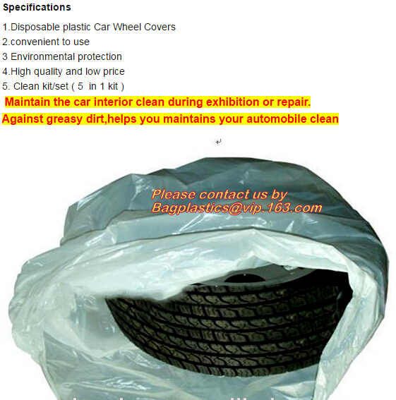 Heavy duty wheel bag masker tire storage bag, Disposable PE plastic