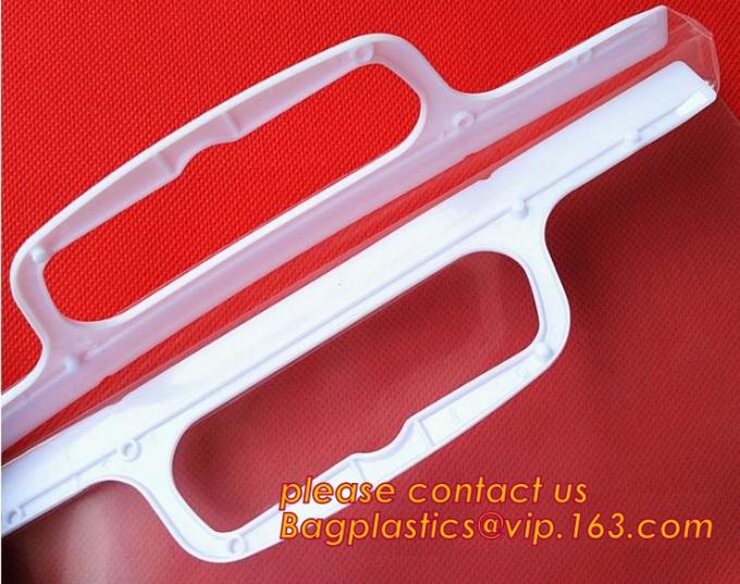 Rigid snip handle plastic bag/rigid snap handle bag/click up handle plastic bag,Hard handle bags