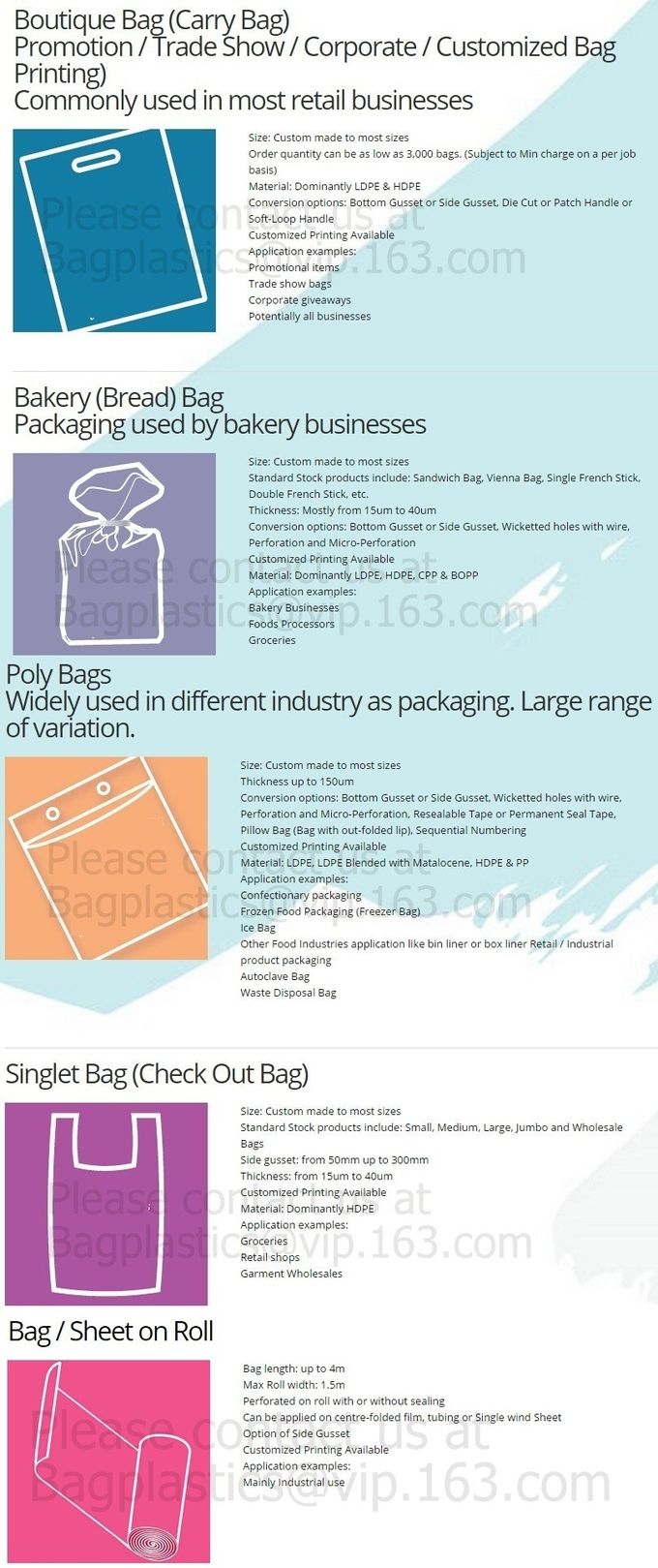 Produce Polyethylene Bags on a Roll, Take Out Disposable Plastic Food