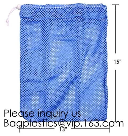 Drawstring Bag with Cord Lock and White Sturdy Mesh Material for