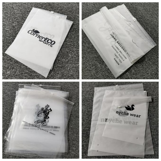 biodegradable packaging clothing poly zip lock bags with logo Recyclable cornstarch zipper frosted packaging bag
