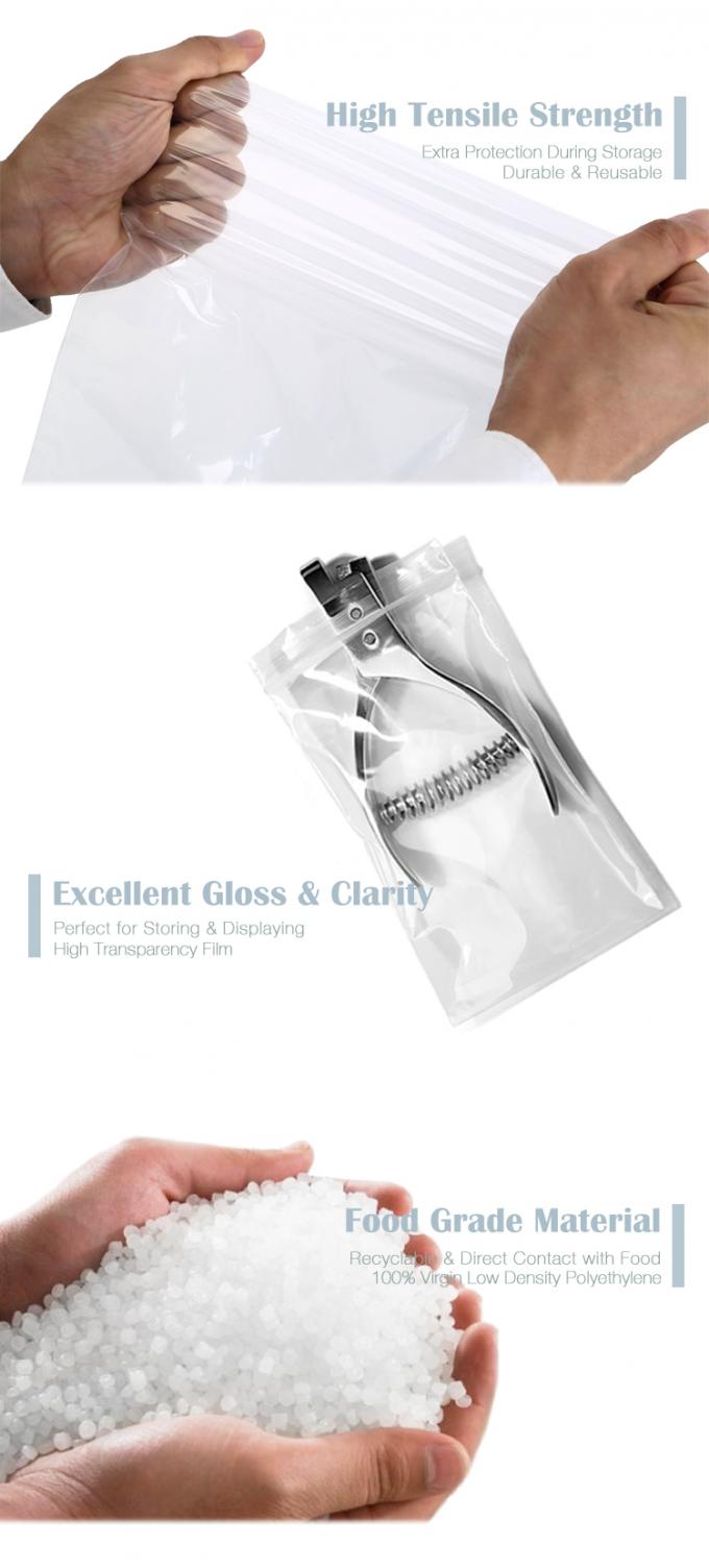 Clear Reclosable Biodegradable LDPE Zipper Storage Plastic Poly Bags For Jewelry, Pills, Accessories