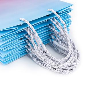 Boutique Wedding Premium Fashionable Grey Tote Shopping Paper Bags Luxury Reusable Cotton Handles for Clothes/Jewelry