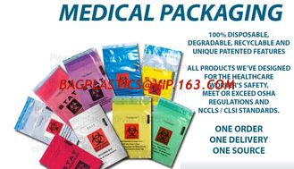 China Medical packaging bags, SPECIMEN BIOHAZARD bag, LAB bags, LAB supplies, self seal bag, adhensive SEAL BAGS, HOSPITAL PAC supplier