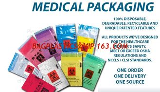 China Medical packaging bags, SPECIMEN BIOHAZARD bag, LAB bags, LAB supplies, self seal bag, adhensive SEAL BAGS, HOSPITAL PAC supplier