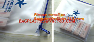 China Transparent pvc slider zip bag with blue side gusset, pvc zipper lock slider bag, Zipper slider clear pvc bag for ruler supplier