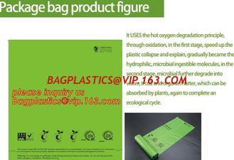 China 100% biodegradable disposable compostable garbage bag, biodegradable kitchen bin liner compostable flat trash bag on rol supplier