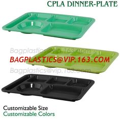 China 5 Compartment Lunch Box Disposable Plastic Food Container, biodegradable Fast Food Tray, disposable safety meat tray supplier