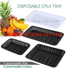 China PLA plate best selling prodcts, biodegradable PLA dinner plate for restaurant use, pla food box for meat supplier