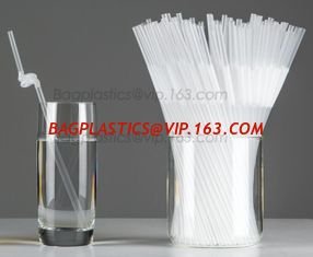 China Disposable cute plastic white straight drinking straw, PLA individually wrapped drinking Straws, PLA straws disposable supplier