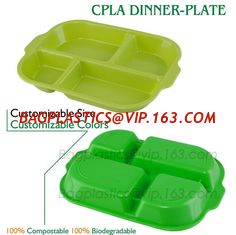 China biodegradable plastic melamine fast food 5 compartment divided lunch, hospital food plate, custom disposable food storag supplier