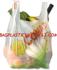 China Customized Compostable Biodegradable Plastic T-shirt Bags, biodegradable compostable vest bags for shopping supplier