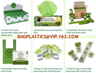 China Compostable disposable biodegradable plastic garbage bag, 100% compost biological garbage bags for trash bin supplier