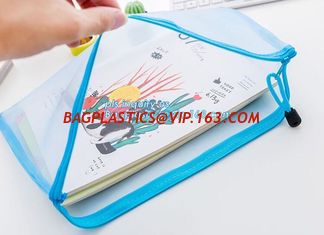 China PVC zipper stationery mesh bag, office supplies custom zipper polyester mesh bag for document supplier