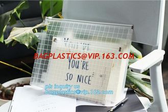 China PE &amp; PP double slider wholesale pe plastic file pouch with zipper, PP Plastic Slider Zip Lock A4 Doucment Files Holder B supplier